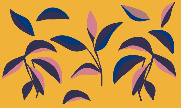Vektör abstract cartoon leaves collection hand drawn trendy vector illustration simple fashion branch