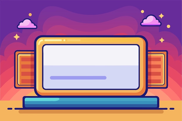 abstract cartoon lowerthird screen frame vector with twice screen vector
