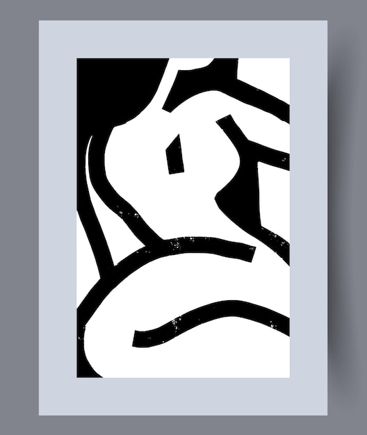 Abstract chaos contemporary sketch wall art print Printable minimal abstract chaos poster