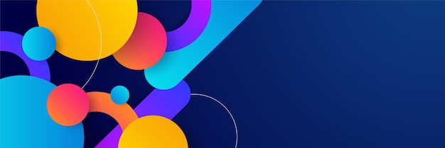 Abstract circle colorful banner background Color gradient abstract background with dynamic wave line effect Vector abstract graphic design banner pattern background web template