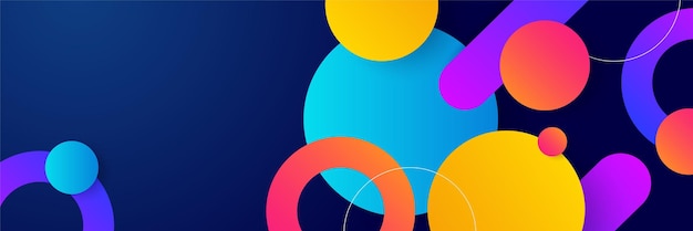 Abstract circle colorful banner background Color gradient abstract background with dynamic wave line effect Vector abstract graphic design banner pattern background web template