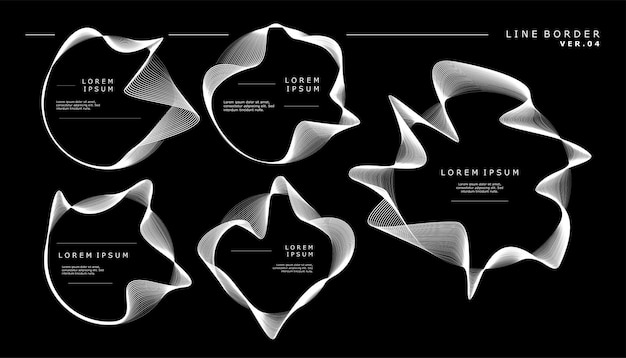 abstract circle lne border design set. collection of circle line border design.