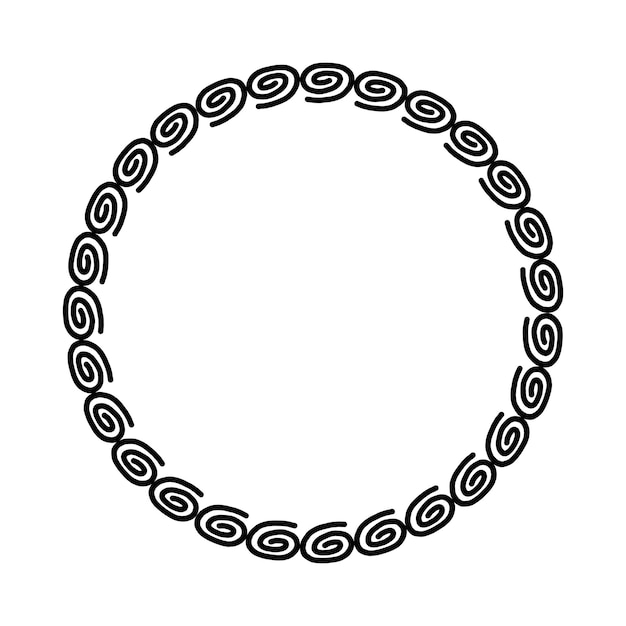 Abstract circle round border flower frame ring for decoration ornament in vector illustration