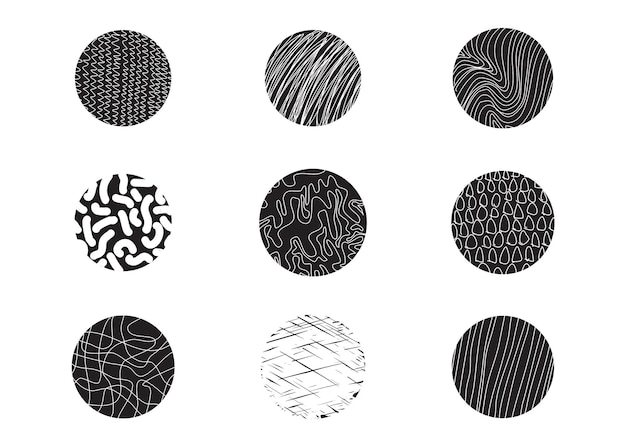 Abstract circle round shape texture backgrounds Line doodle spots wave drops curve patterns