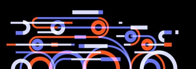 abstract circles and lines vector background geometric composition drawing technology plan loop circular digital scheme