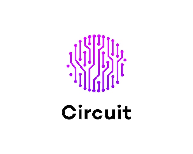 Abstract Circuit Board Design Technology Innovation Purple Lines Dots