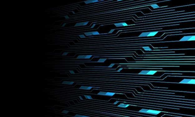 Abstract circuit pattern blue light on black design modern technology futuristic background vector