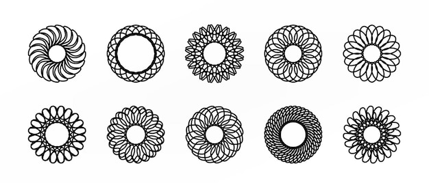 Abstract circular shapes set illustration