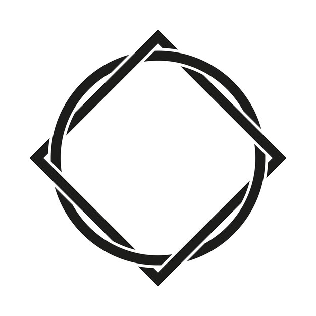 abstract circular symbol geometric vector shape minimalistic design element rotating black icon