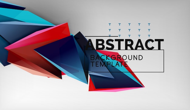 Abstract color triangles geometric background Mosaic triangular low poly style