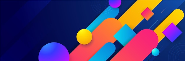 Abstract colorful banner background Color gradient abstract background with dynamic wave line effect Vector abstract graphic design banner pattern background web template