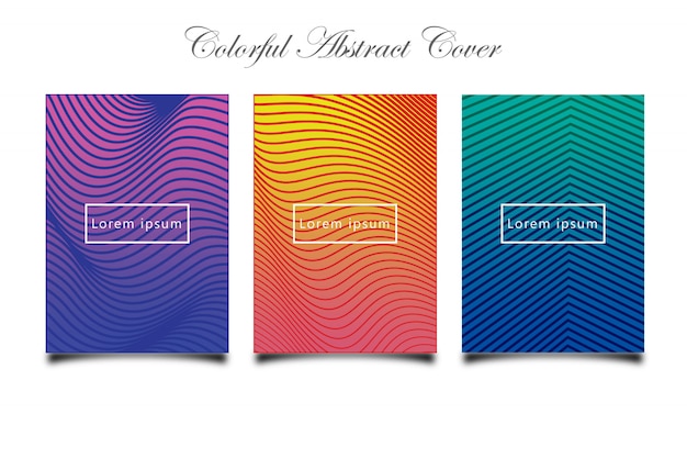 Abstract colorful cover template set