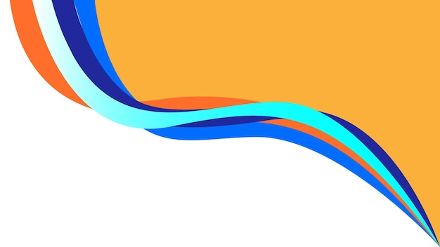 Abstract Colorful Curved Lines on Bright Orange Background Design