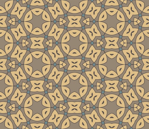Abstract colorful doodle flower seamless pattern. Floral background. Mosaic, tile