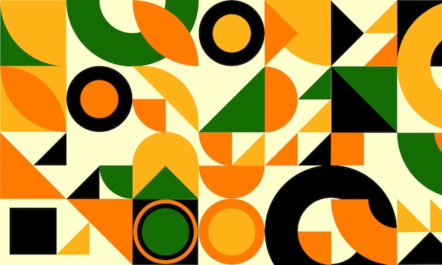 Abstract colorful geometric bauhaus pattern background design vector for web banner and prints