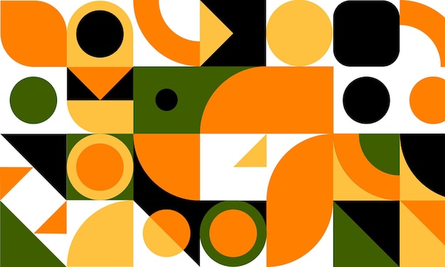 Abstract colorful geometric bauhaus pattern background design vector for web banner and prints
