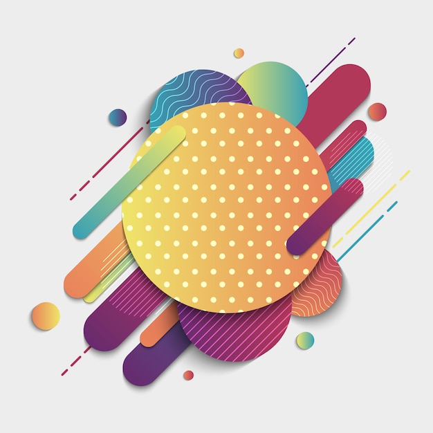 Abstract colorful geometric pattern rounded line shapes