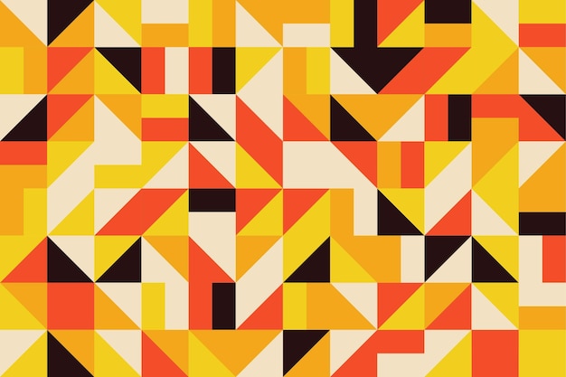 Abstract colorful geometric triangle shape mosaic seamless pattern background in retro style