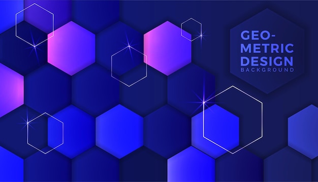 Abstract colorful hexagon gardient background
