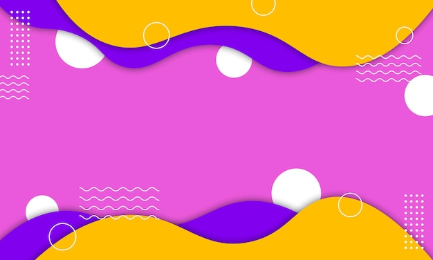 Abstract colorful liquid with white memphis style. Design for banner.