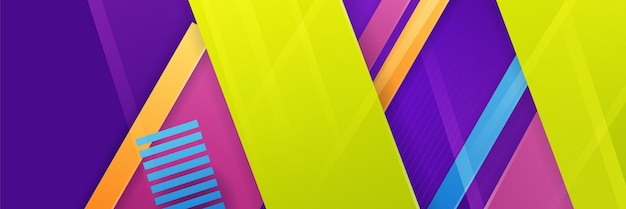 Abstract colorful polygon banner design template Colorful tech web banner with geometric shapes backdrop and gradient colors Vector graphic design banner pattern presentation background