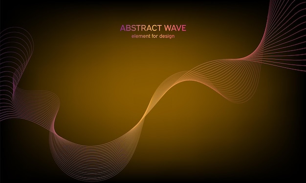 Abstract Colorful shiny wave with lines