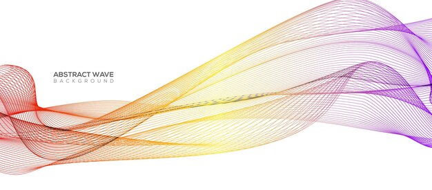 abstract  colorful wave lines isolated on white background