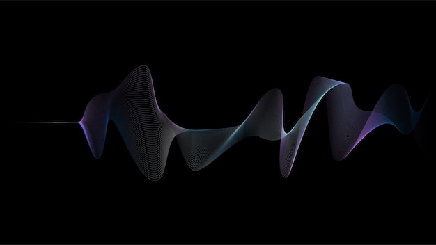 abstract colorful waves background with shadow on dark colour