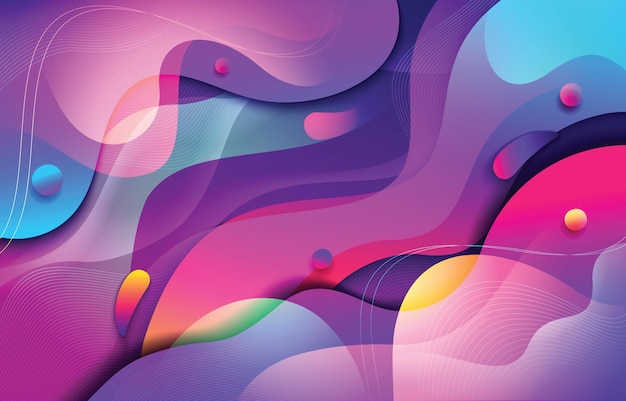 Abstract Colorful Wavy Fluid Background