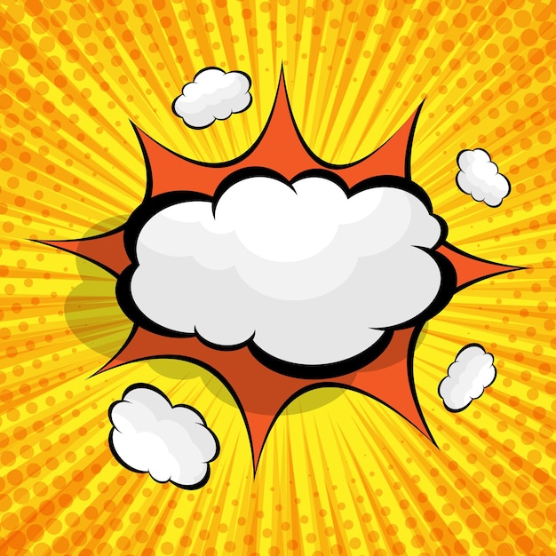 Abstract comic background with blank speech bubble illustration