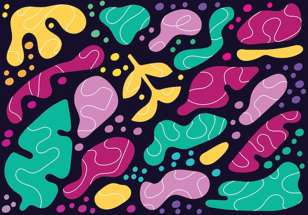 abstract composition of colorful blob and organic shapes