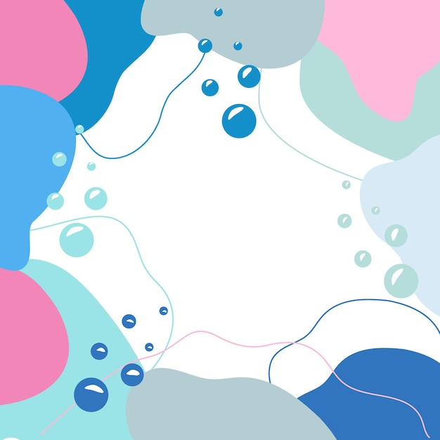 abstract composition of fluid shapes and bubbles