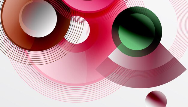 Abstract composition of overlapping circles with smooth gradients and transparency effects clean and