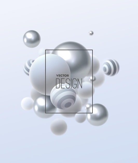 Abstract composition with multicolored bubbles cluster