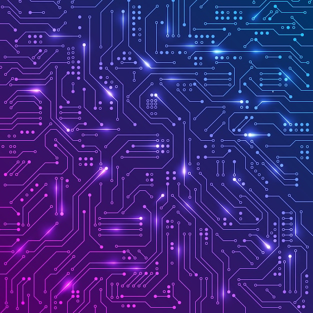 Abstract computer technology circuit board illustration