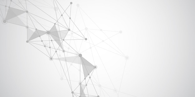 abstract connecting dots and lines with geometric background