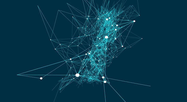 Abstract connections are in space Background with connecting dots and lines Connection structure 3d render