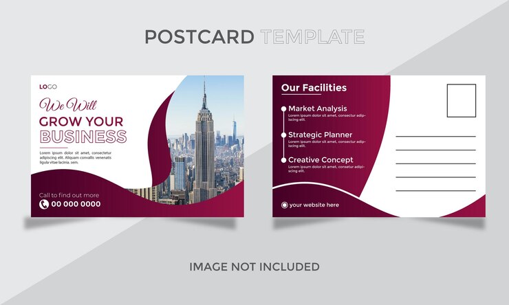 abstract corporate postcard design Business postcard template gradient and vector