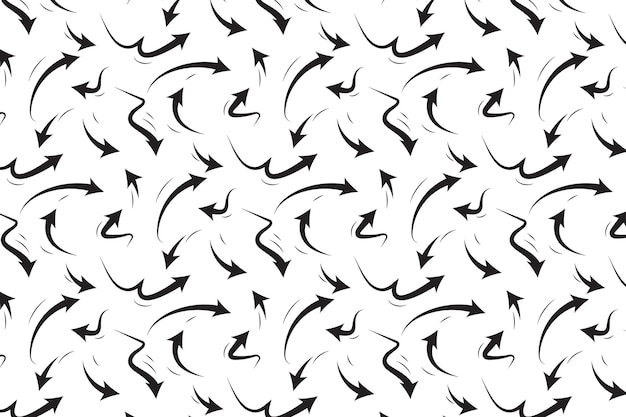 Abstract Creative Handrawn Black Arrow Pattern