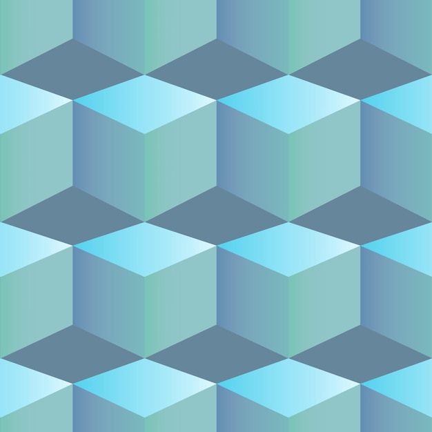 abstract cubes. optical illusion. Blue gradient endless shape. Abstract infinite geometric object.