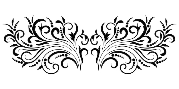 Abstract curly element for design swirl curl
