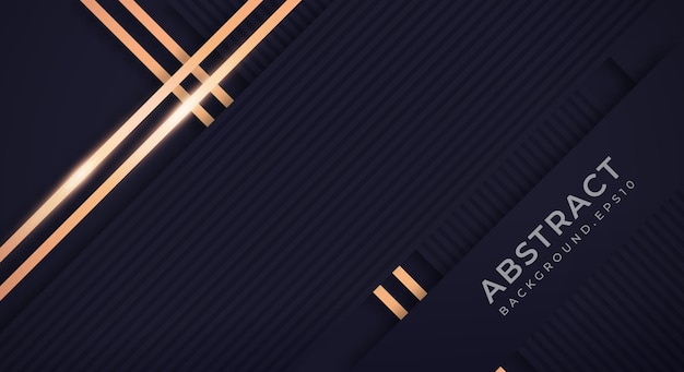 Abstract Dark Black Background with Golden Lines Luxury Strings Geometric Backdrop with Textured