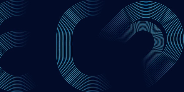 Abstract dark blue background Modern blue gradient round with geometric lines shape