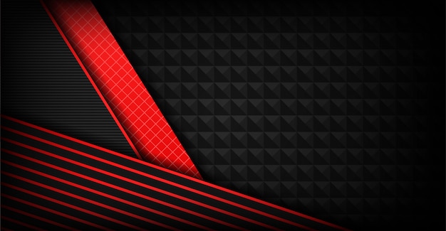 Abstract dark gray background overlap with red shapes