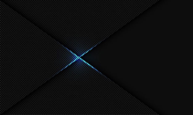 abstract dark grey metallic circle mesh blue light luxury design modern futuristic background vector