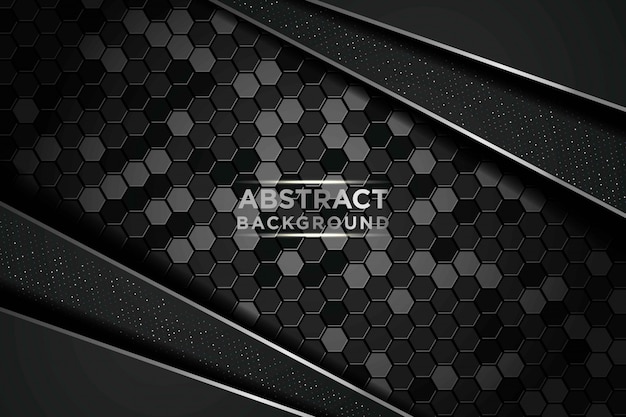 Abstract dark overlap with glitters dots and hexagon mesh design modern luxury futuristic technology background