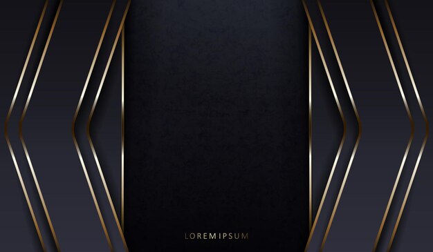 abstract dark texture composition with gray arrows and frames with a gold border