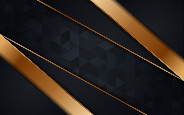 abstract dark triangle texture background combination with line gold element