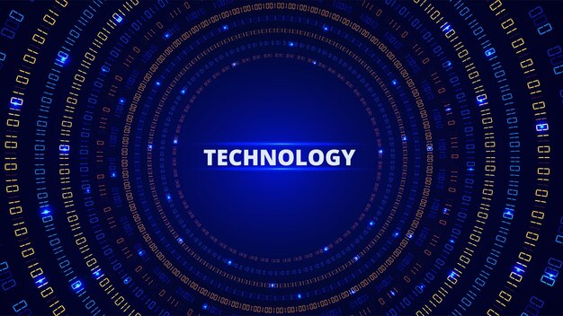 Abstract data background Security technology Big geometric wave Cyber engineering Zero and one coding symbols Circulars number matrix Binary code backdrop Vector modern wallpaper