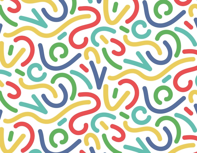 Abstract design of colored lines on a transparent background seamless pattern for packaging
